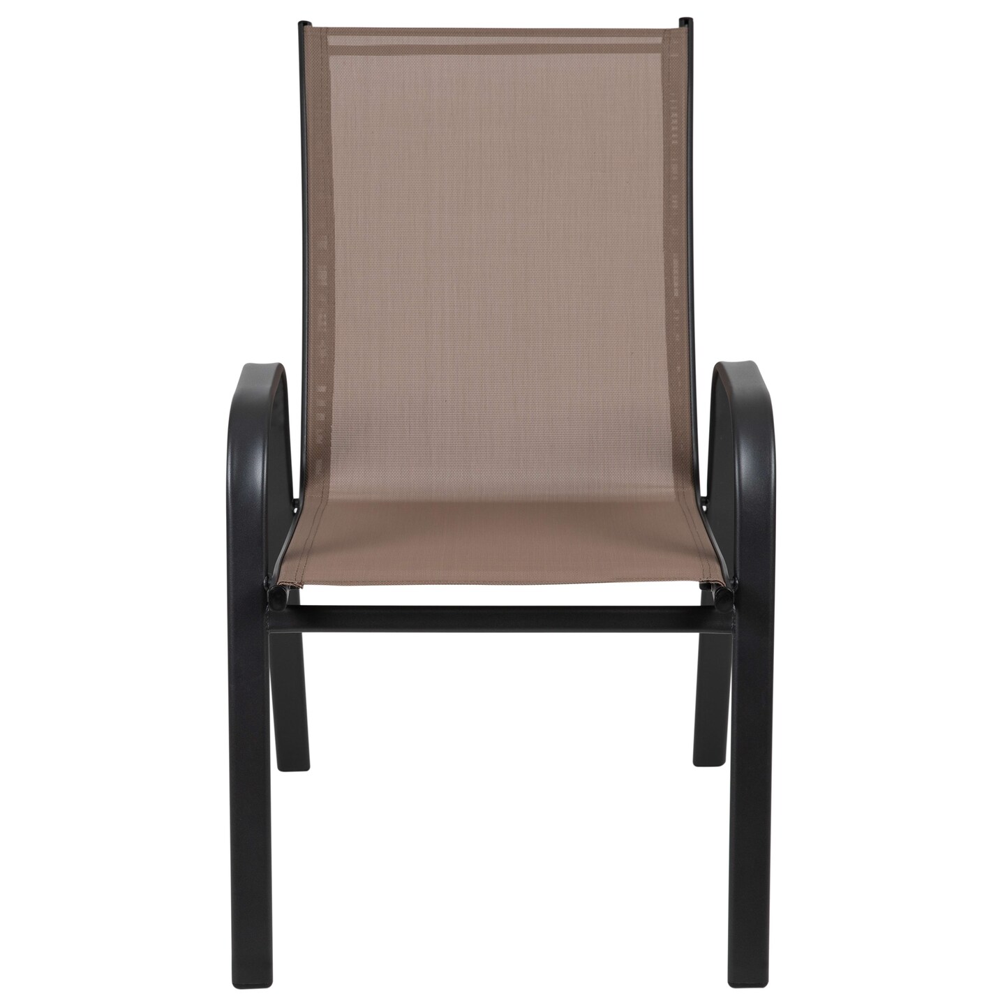 Emma and Oliver 5 Pack. Outdoor Stack Chair with Flex Comfort Material and Metal Frame