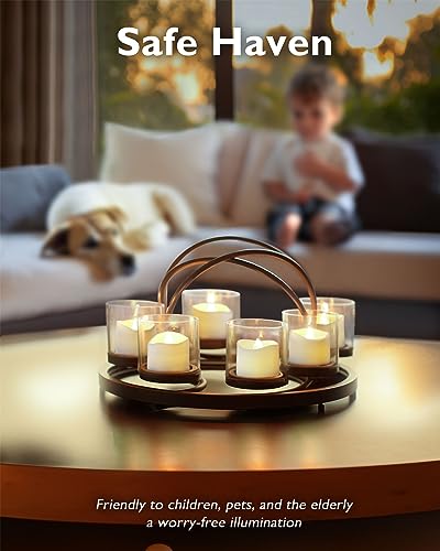 12Pcs Flickering Flameless Candle Battery Operated, 200+Hours Fake Electric LED Candles Tea Lights for Votive, Centerpiece Table Decorations