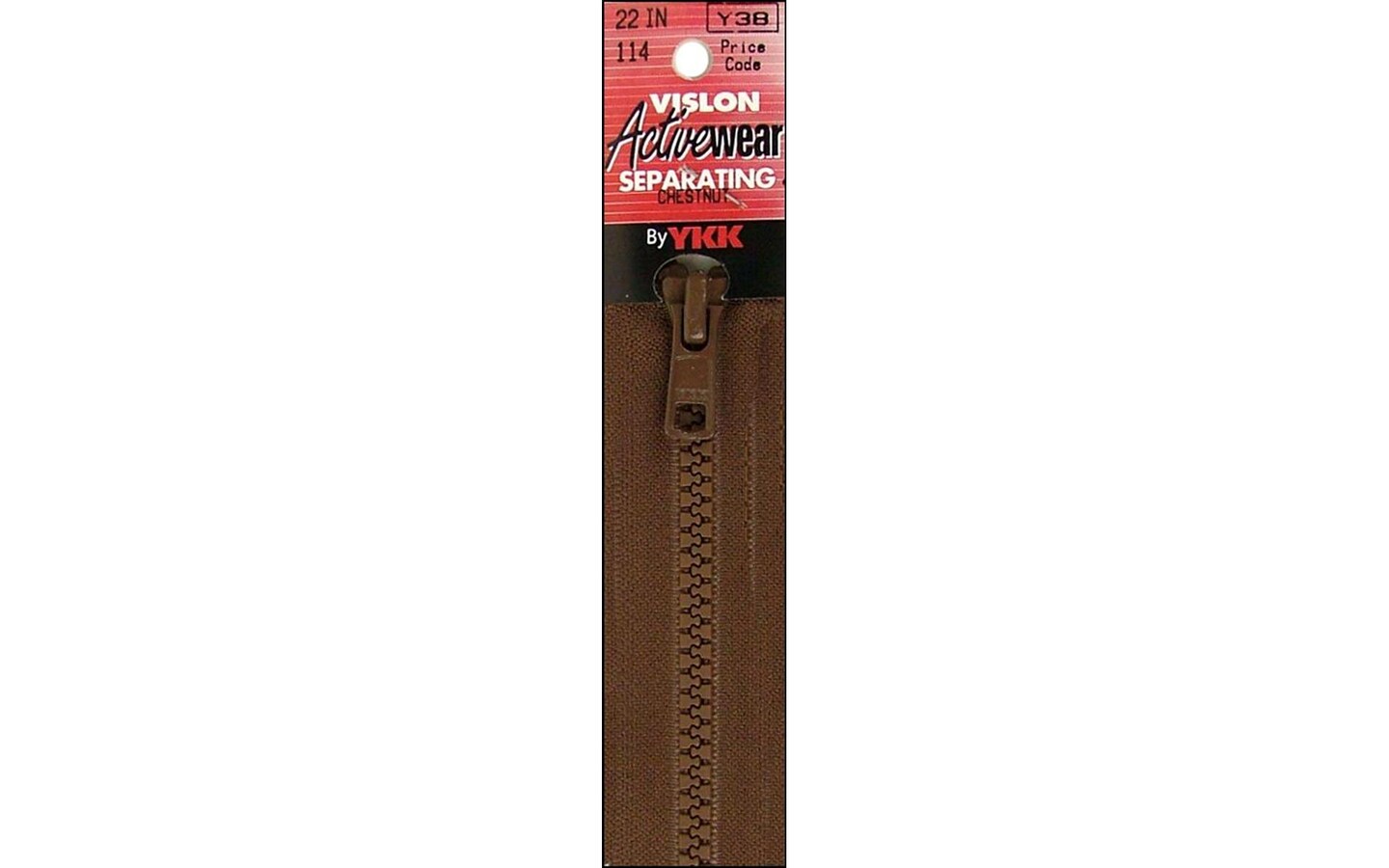 YKK Vislon Separating Zipper 22 Chestnut