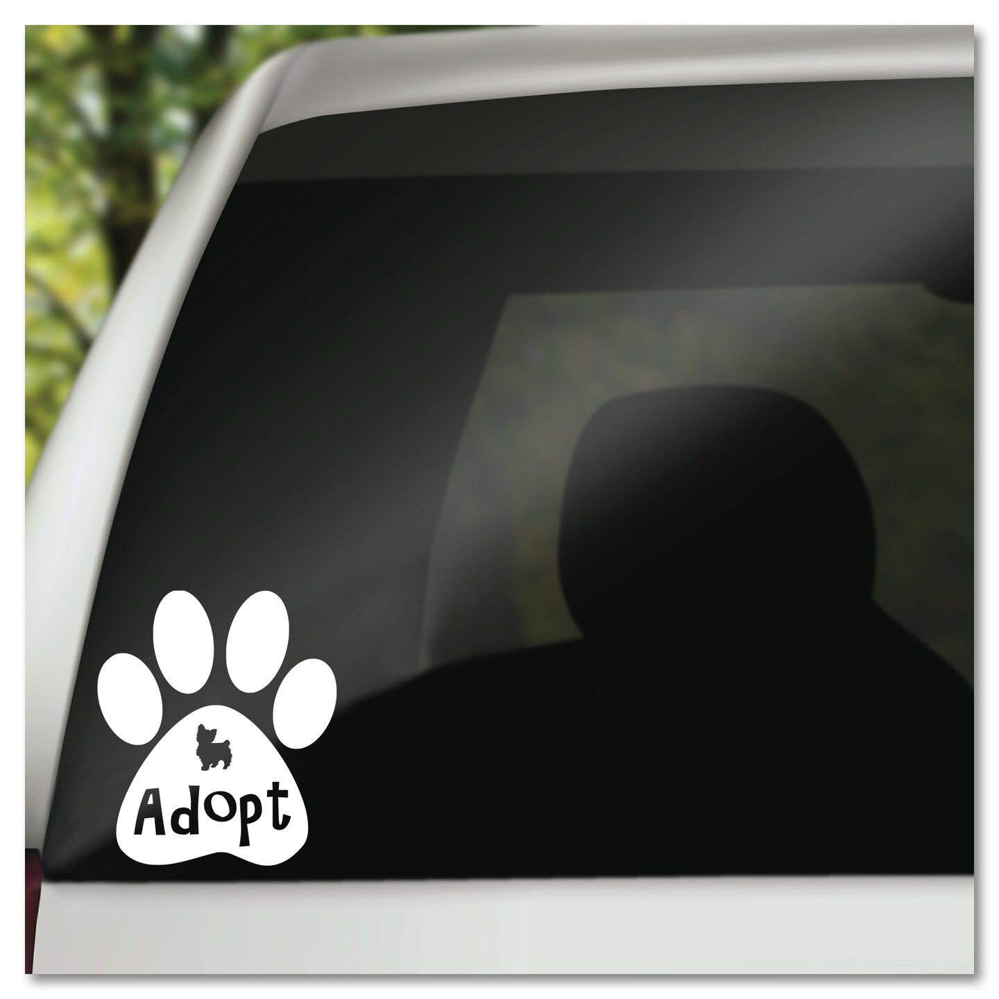 Adopt Paw Print Vinyl Decal Sticker 