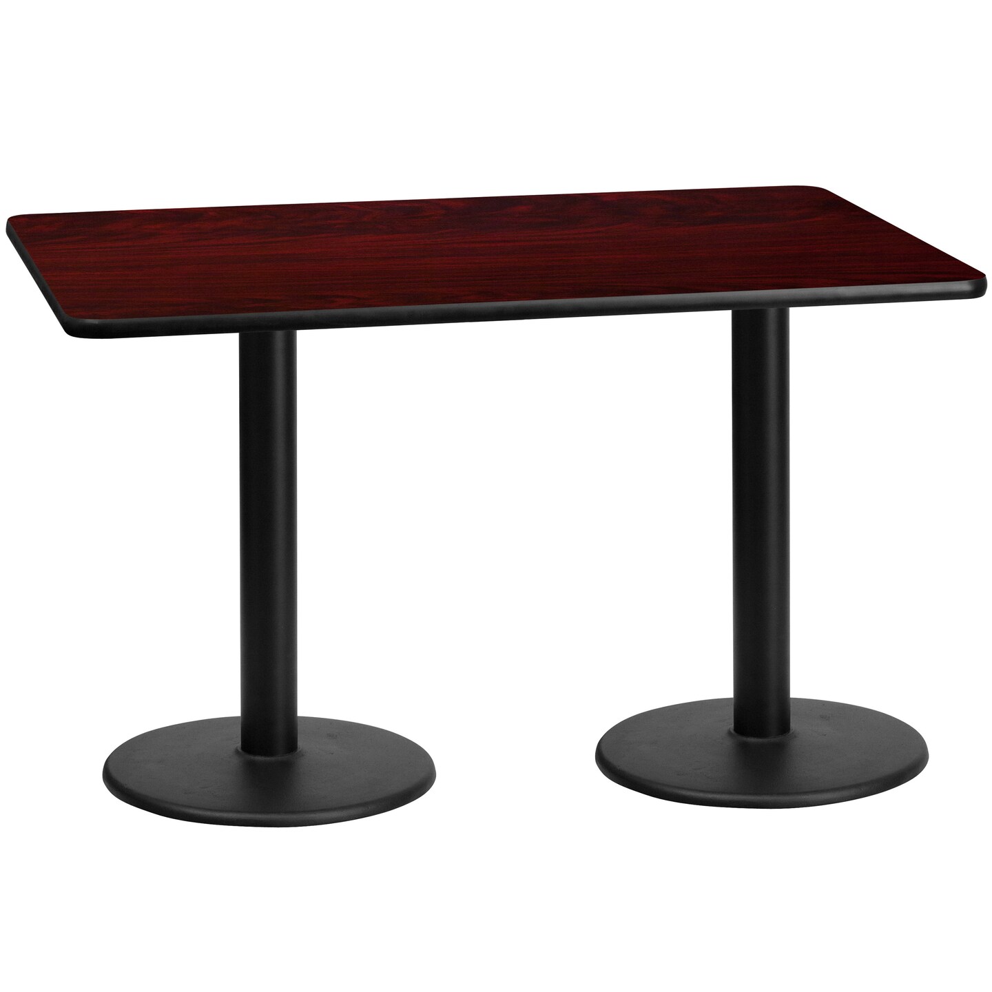 Emma and Oliver 30&#x22;x60&#x22; Rectangular Laminate Table with 18&#x22; Round Table Bases