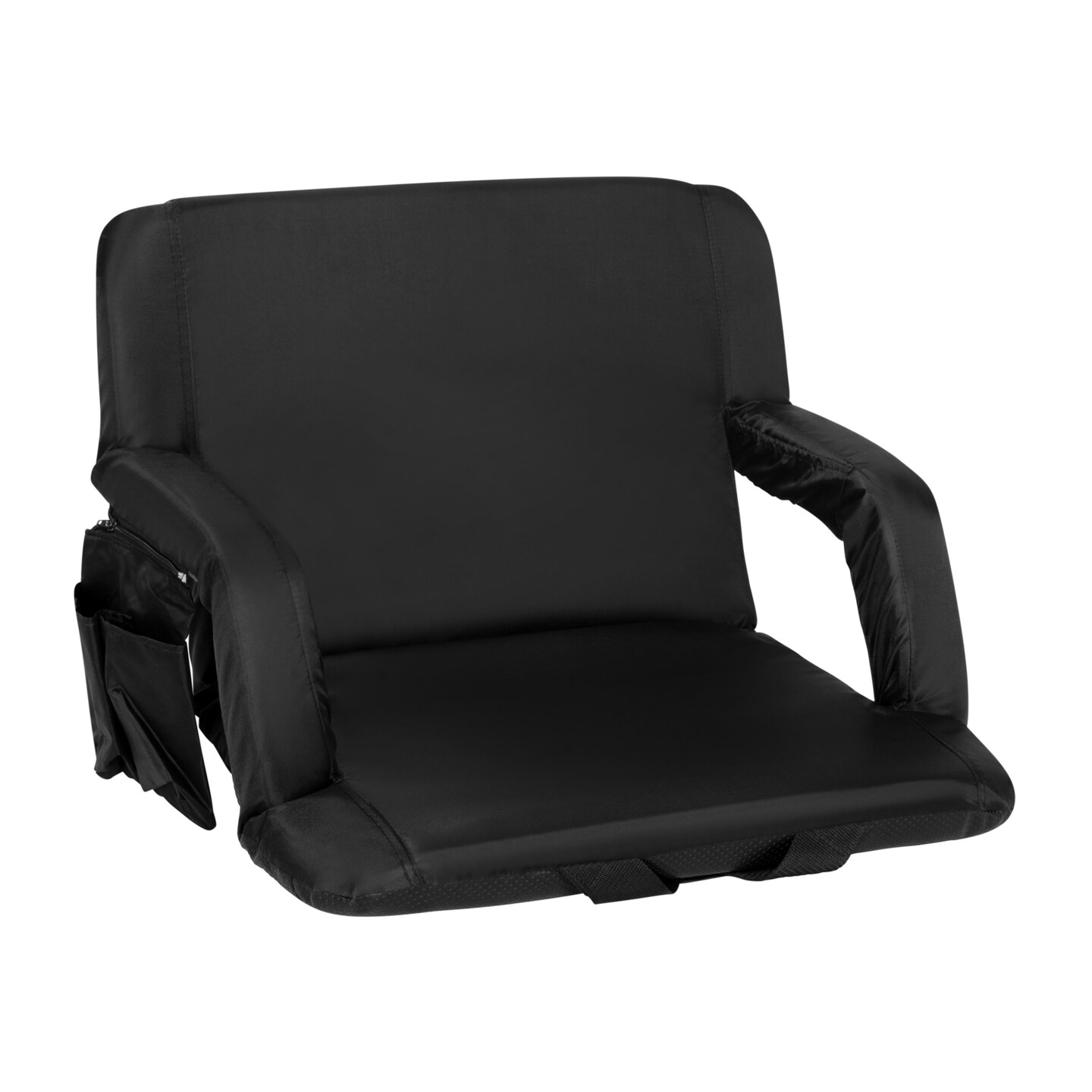 Emma and Oliver Extra Wide Portable Stadium Chair with Reclining Padded Back & Seat, Lightweight Metal Frame with Armrests & Backpack Straps