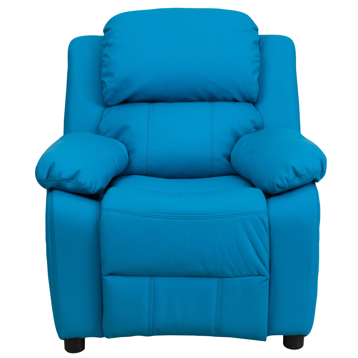 Emma and Oliver Deluxe Padded Contemporary Kids Recliner with Storage Arms