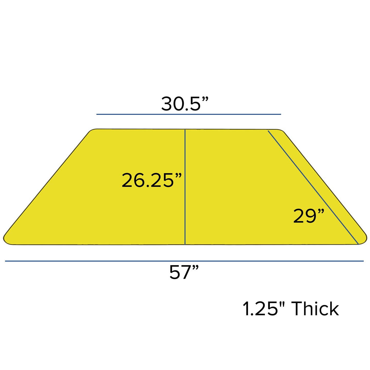 Emma and Oliver 29x57 Trapezoid Laminate Adjustable Activity Table