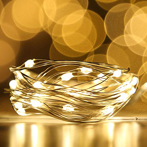 12-Pack Led Fairy String Lights Battery Starry String Lights 20 Tiny Lights On 3.5Ft Silver Wire for DIY Wedding Centerpiece, Mason Jar Craft, Christmas Tree, Garlands, Party Decoration (Warm White)