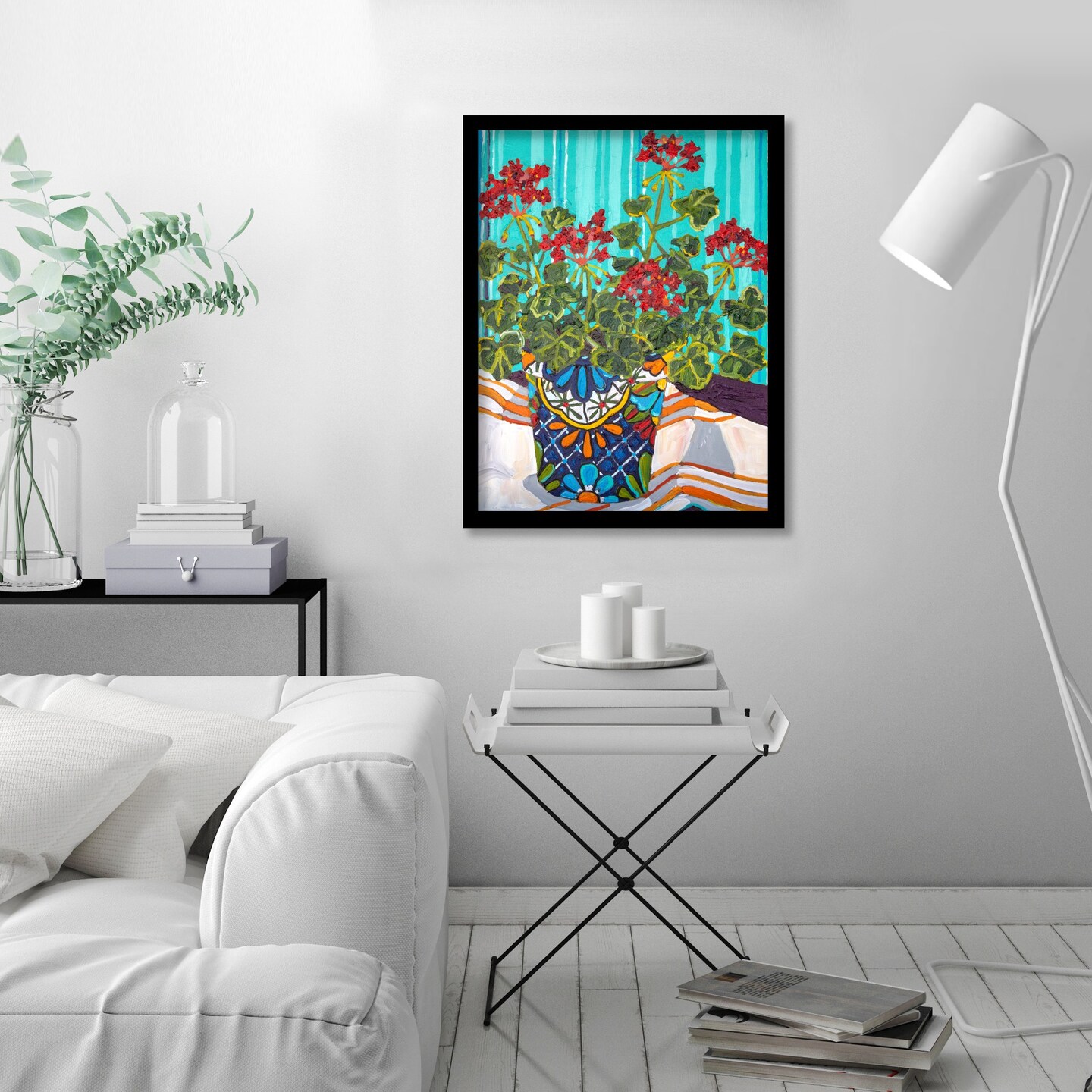 Geraniums by Mandy Buchanan Black Framed Art Print - Americanflat