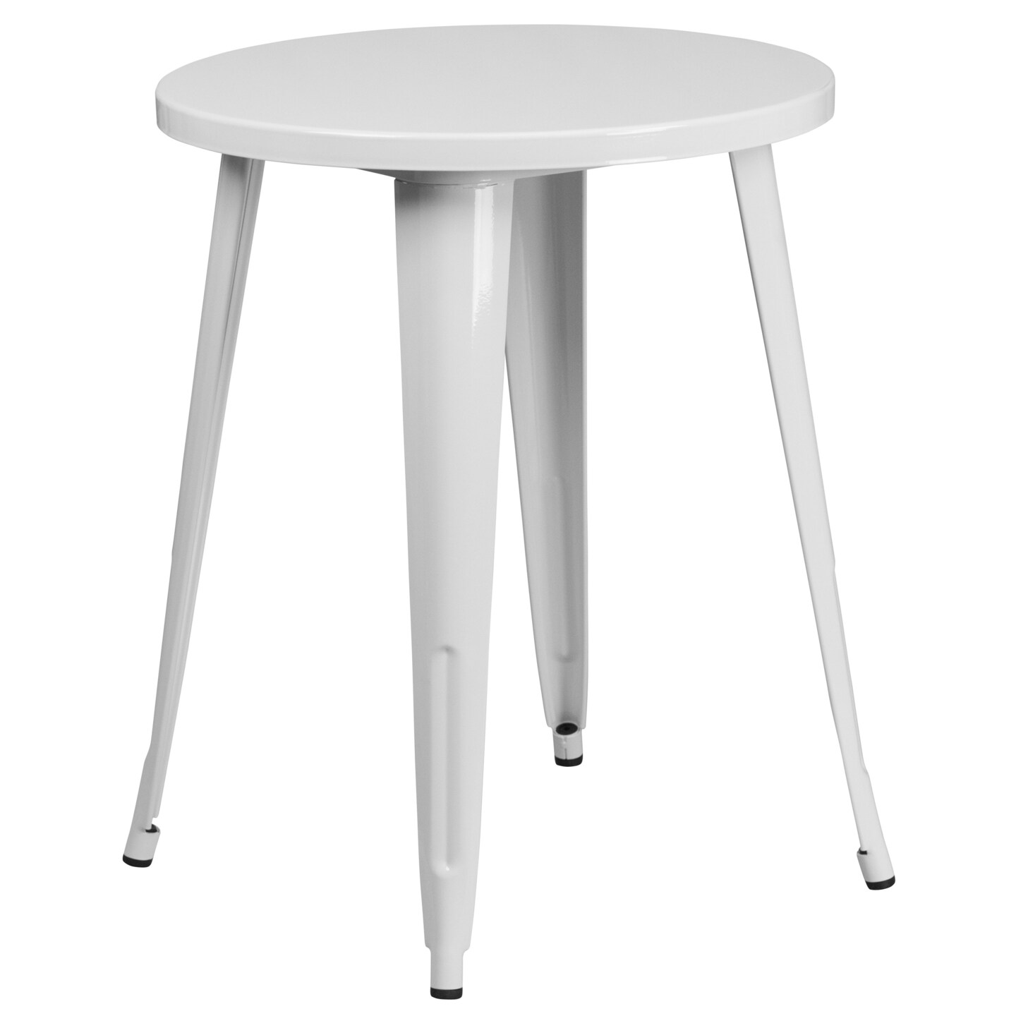 Emma and Oliver Commercial Grade 24&#x22; Round Metal Indoor-Outdoor Table Set with 2 Cafe Chairs