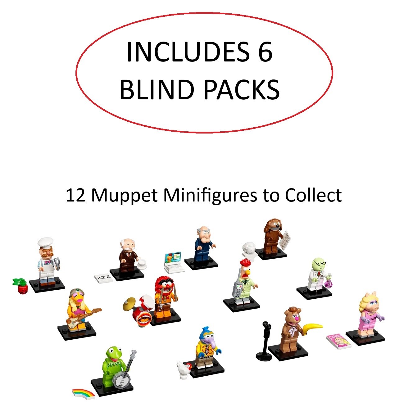 LEGO Minifigures The Muppets Limited Edition Collectible Pack of 6 Suprise Bags