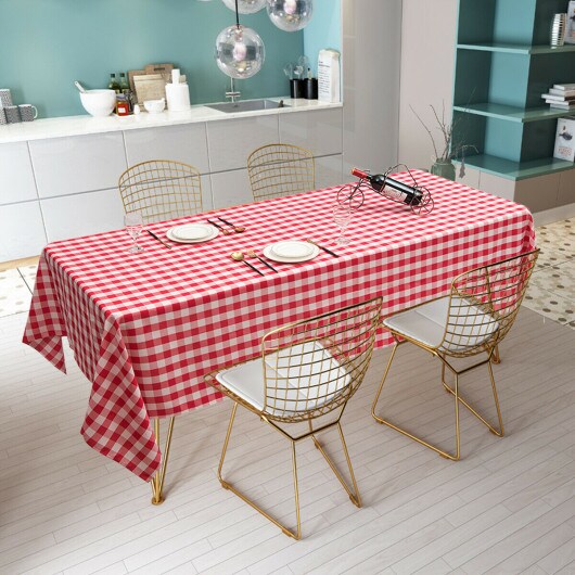 10 Pcs 60&#x22; x 102&#x22; Rectangular Polyester Checker Kitchen Tablecloth