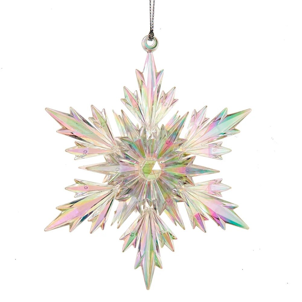 KSA Pack of 24 Acrylic Iridescent Snowflake Christmas Ornaments 5 ...