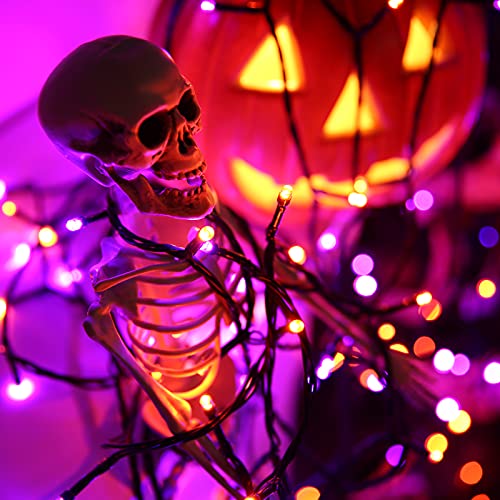 82FT 200 LED Halloween Lights Outdoor,  Halloween String Lights with Spooky Music Waterproof, Plug in Motion Sensor Orange &#x26; Purple String Light for Yard Bedroom Home Party Tree Halloween Decor