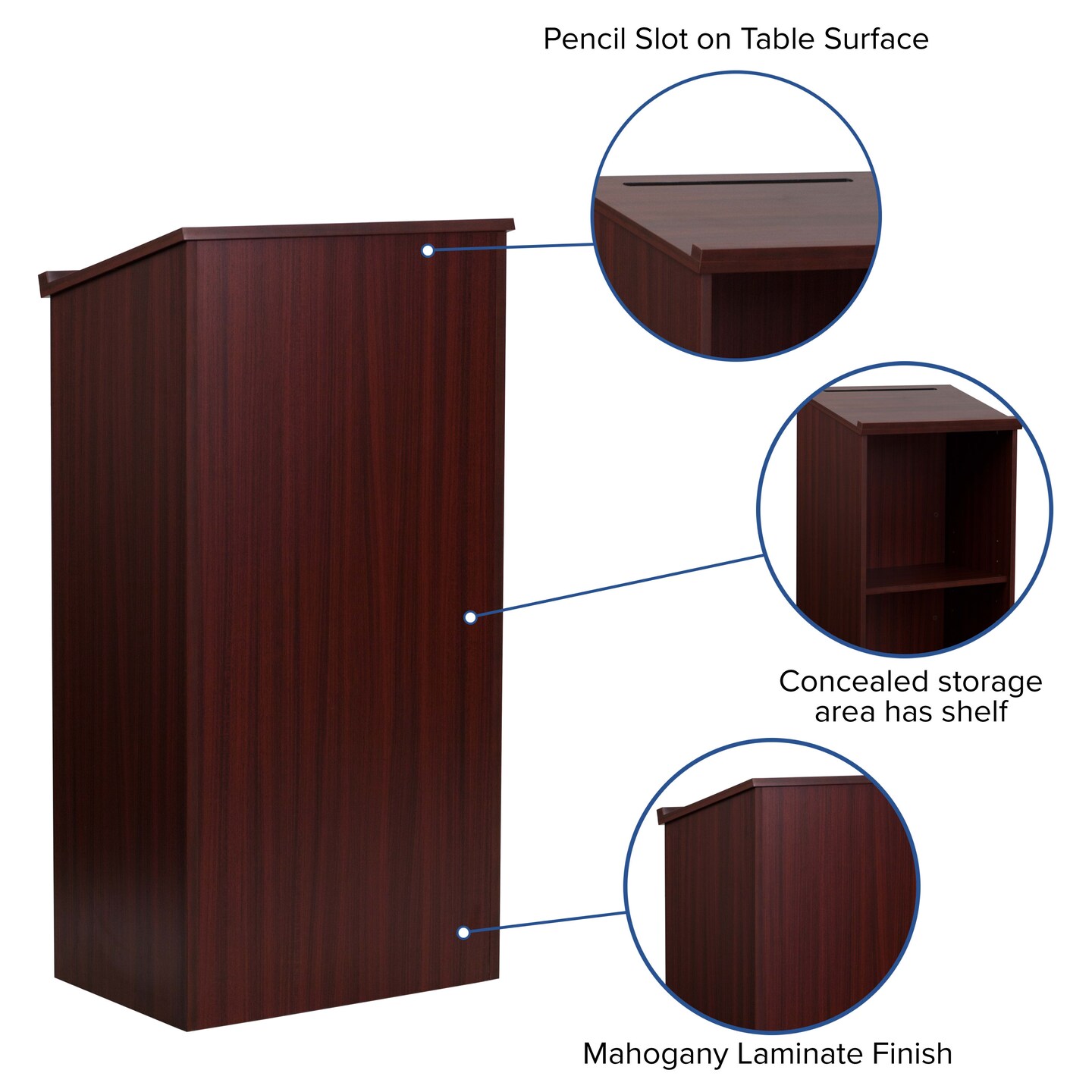 Emma and Oliver Stand-Up Wood Lectern / Restaurant Host Station