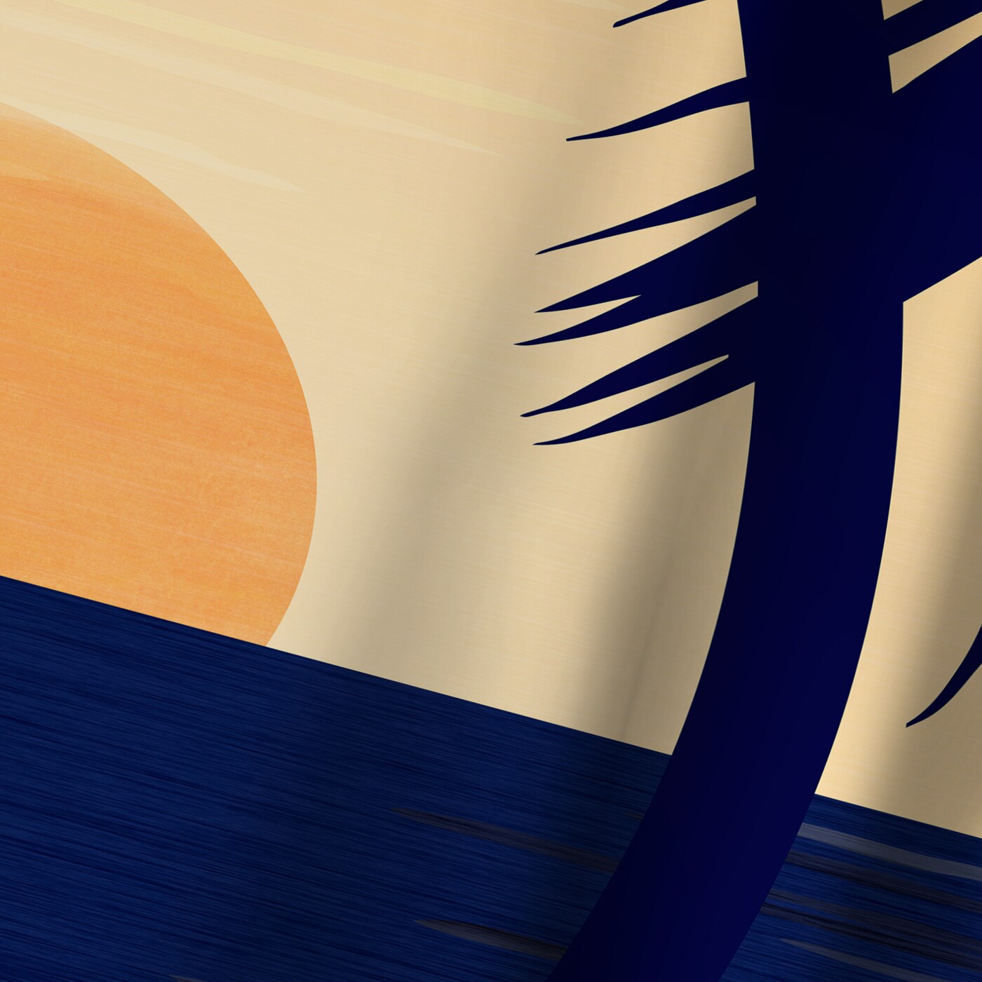 Golden Sunset With Palms by Modern Tropical Shower Curtain 71&#x22; x 74&#x22;