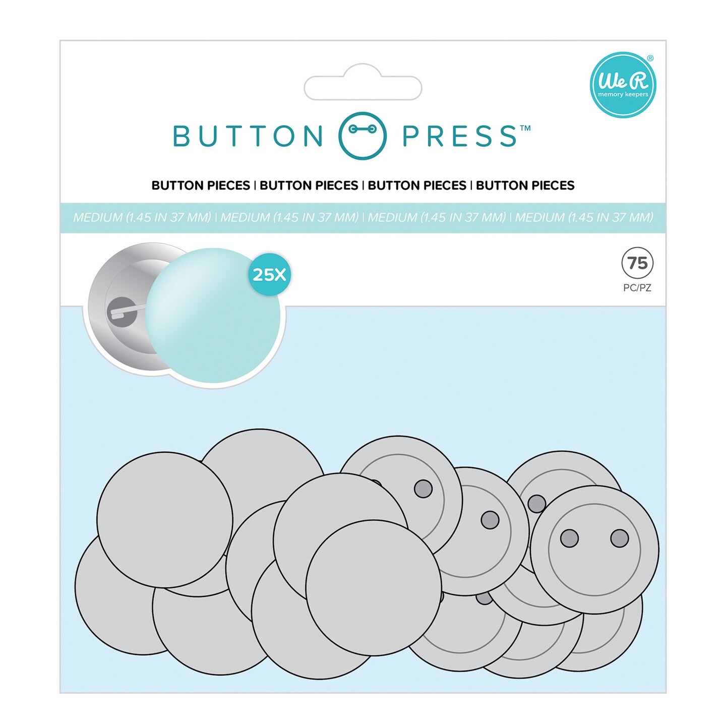 We R Memory Keepers Button Press Refill - Medium - 25 Piece