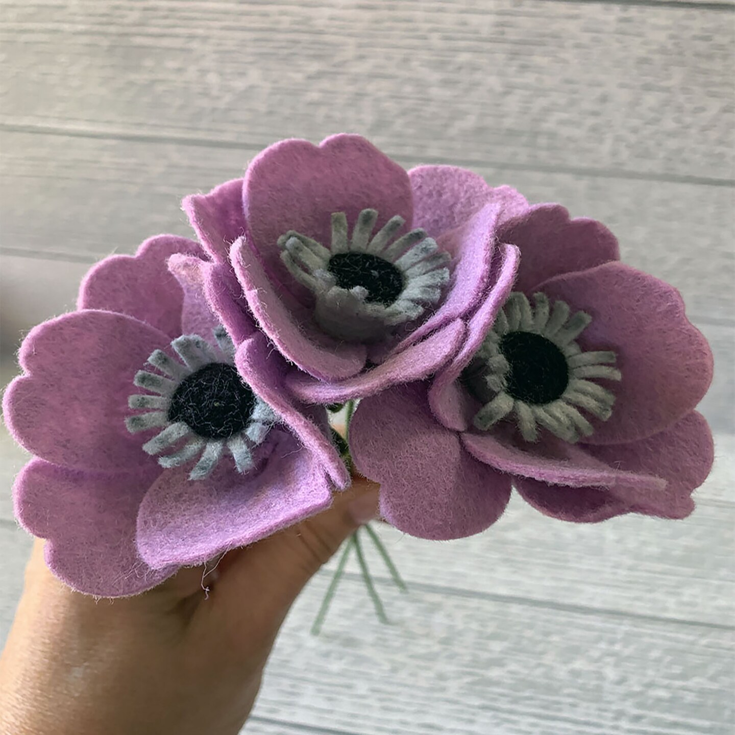 Vibrant Colorful Felt Anemone, Reusable Felt Flower, Eco Friendly