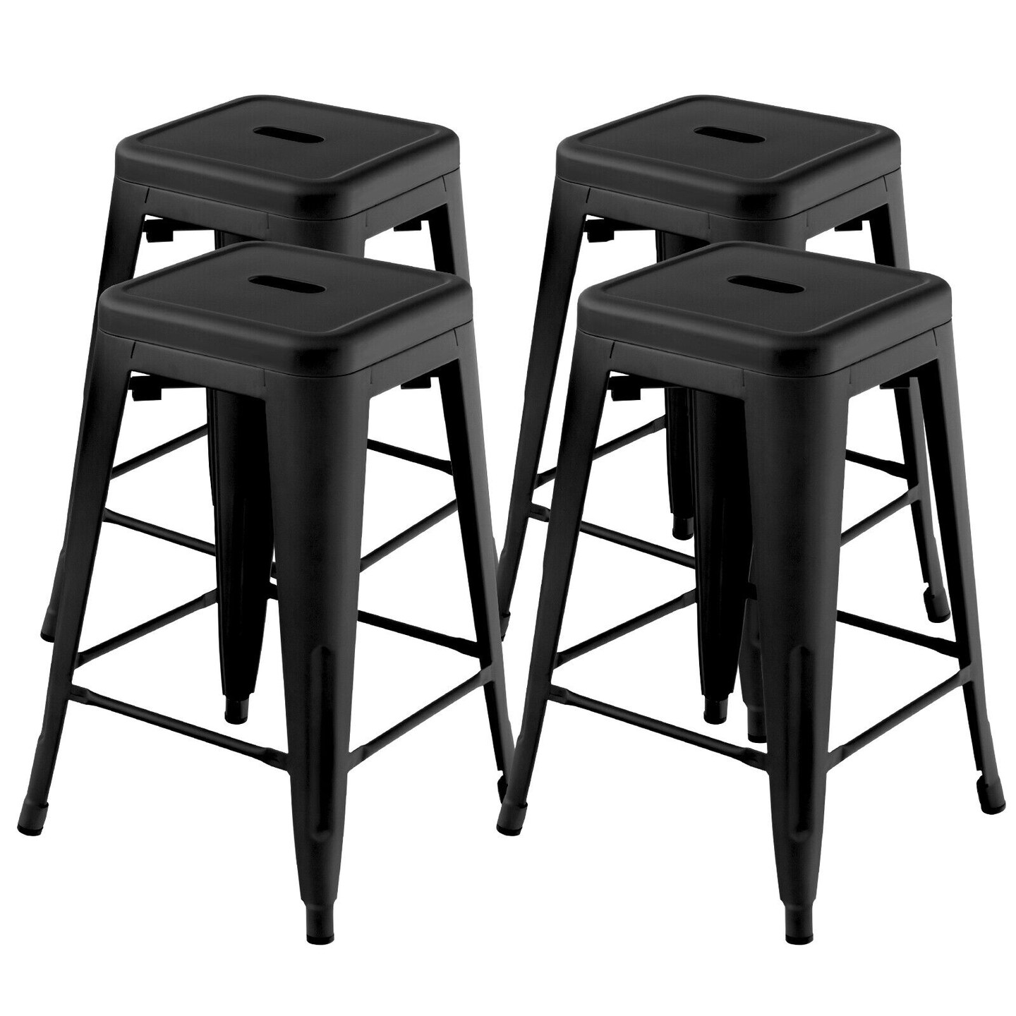 24 Inch Set of 4 Style Counter Height Barstool Stackable Chair