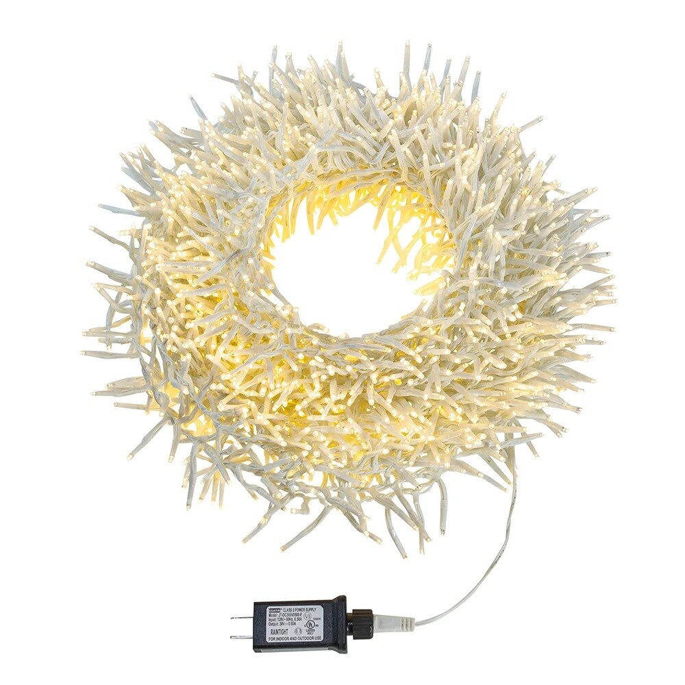 KSA 2000Count Warm White LED Cluster Christmas Garland with Lights, 46