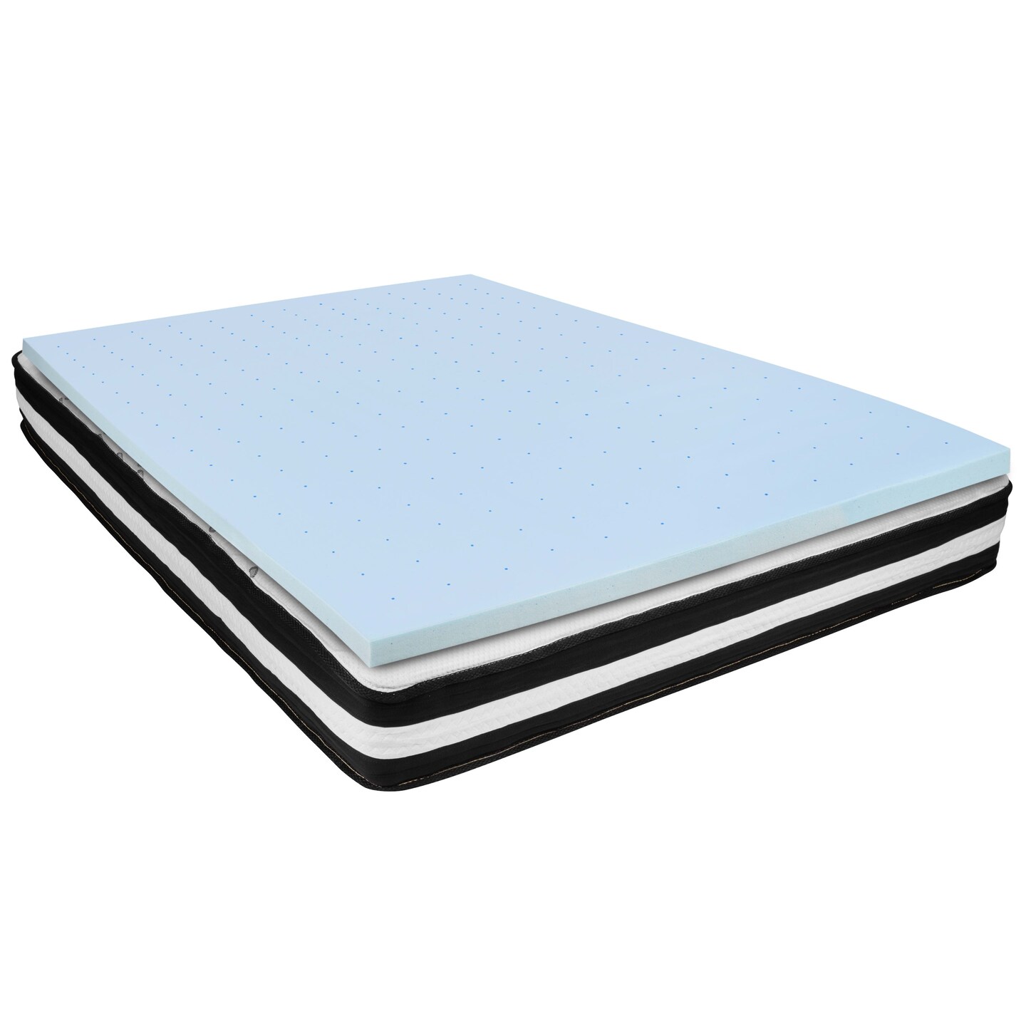 Emma and Oliver 10" Mattress & Gel Memory Foam Topper Bundle Set