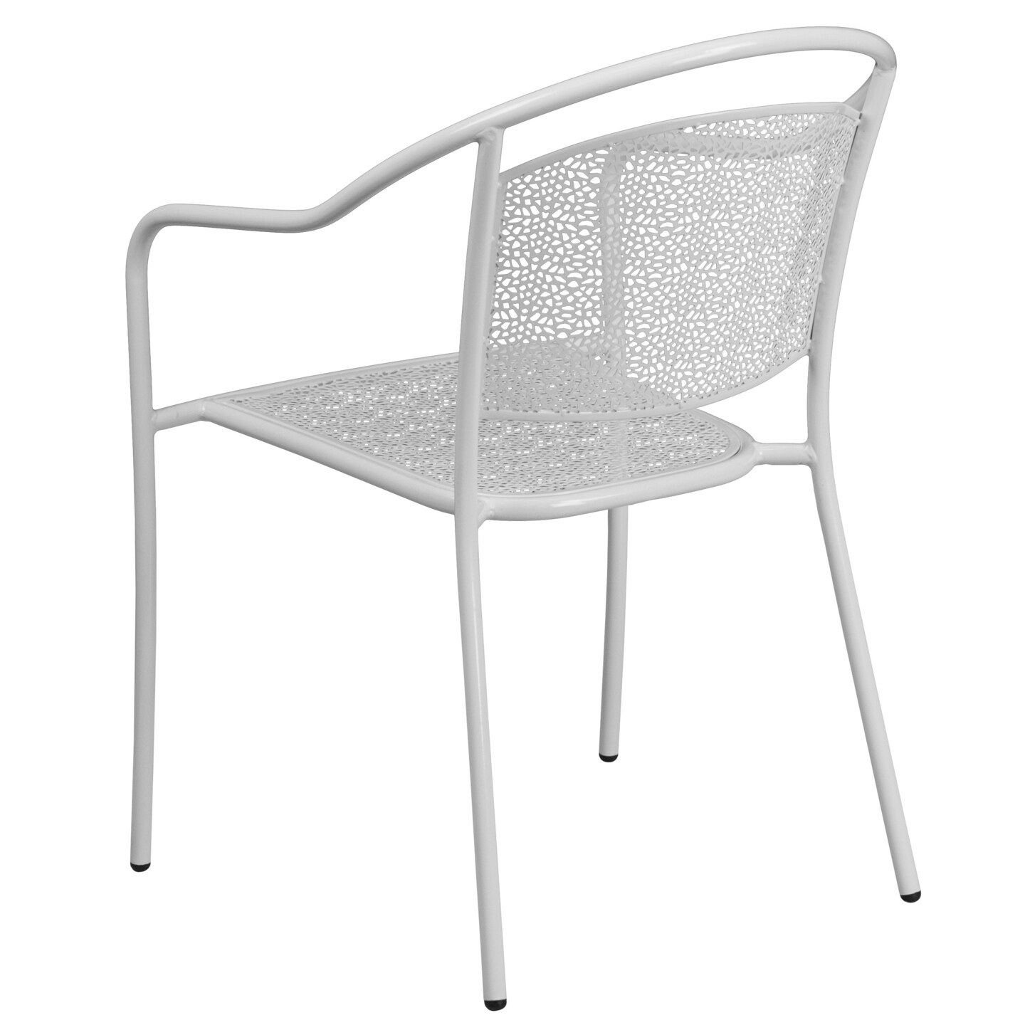 Emma and Oliver Commercial Grade Colorful Metal Patio Arm Chair with Round Back