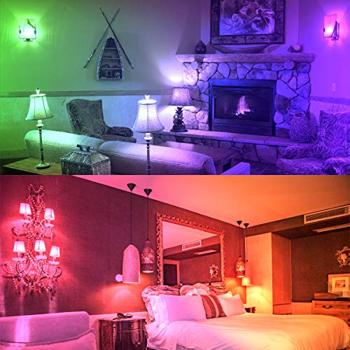 4 Pack RGB LED Light Bulb, Color Changing 40W Equivalent,5700K Daylight White, 450LM Dimmable 5W E26 Screw Base RGBW, Mood Light Bulb - 12 Color Choices - Timing Infrared Remote Control Included (4 Pack)