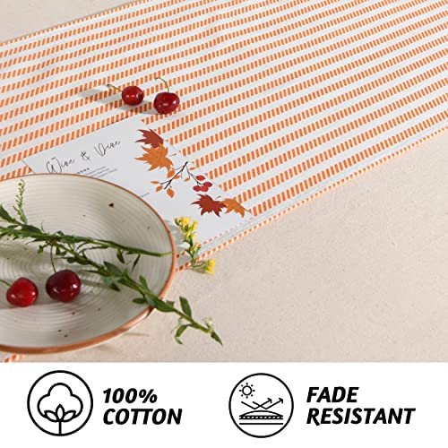 Fall Table Runner 72 Inches Long for Fall Décor, 100% Cotton Thanksgiving Table Runner for Fall Decorations for Home, Table Runner Fall or Boho Table Runner, Fall Runner (Russet Orange)
