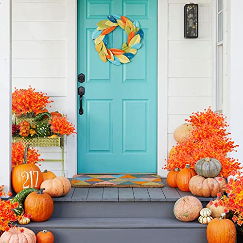 Artificial Fall Flowers, Fake Outdoor UV Resistant Autumn Plants for Home Kitchen Christmas Festival Thanksgiving Autumns Decoration(Gold Yellow)