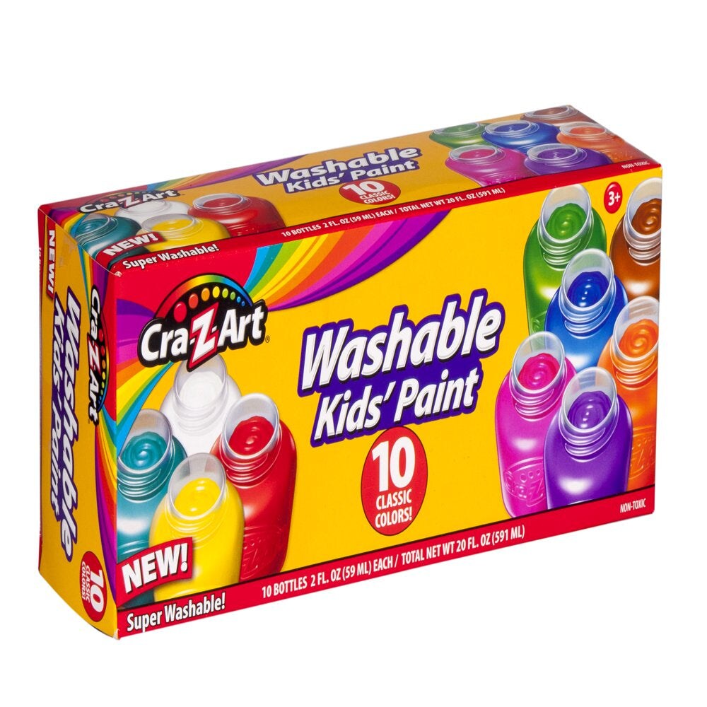 Cra-Z-Art 10 Count Multicolor Washable Paint, Ages 3 and Up, Back