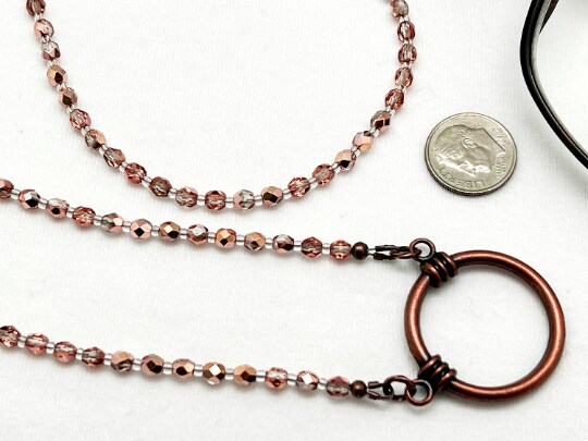 Copper Beaded Eyeglass Necklace Reading Glasses Chain Sunglasses