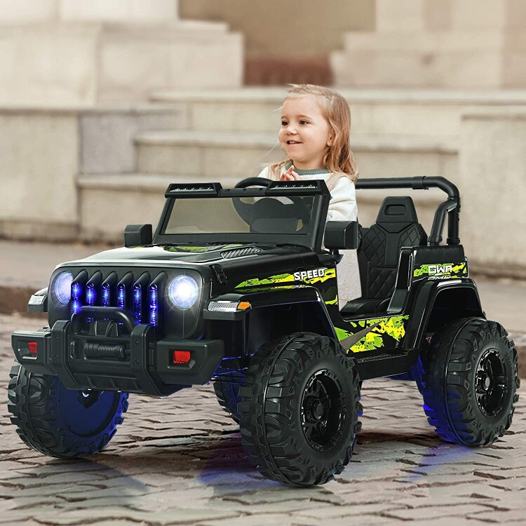 12V Kids Ride-on Jeep Car with 2.4 G Remote Control and LED Light Effects