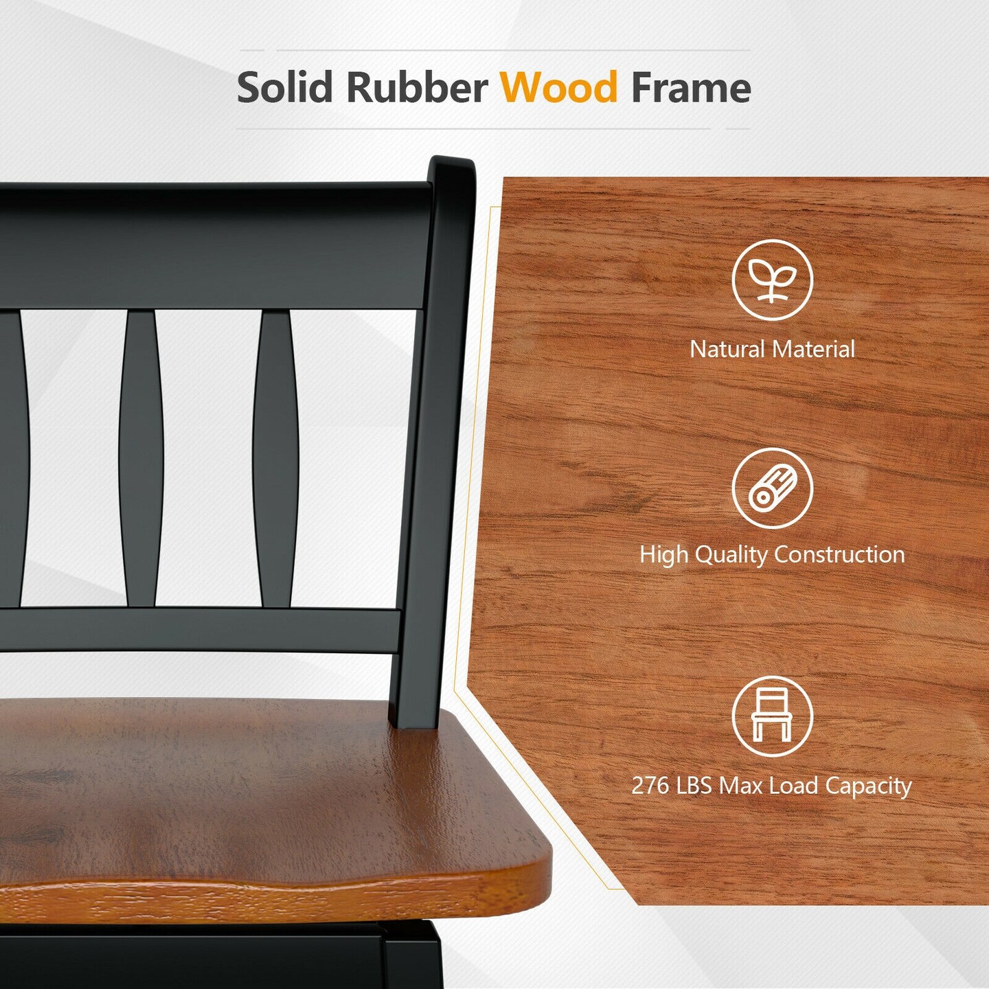 30.5 Inches Set of 2 Swivel Bar Stools with 360&#xB0; Swiveling