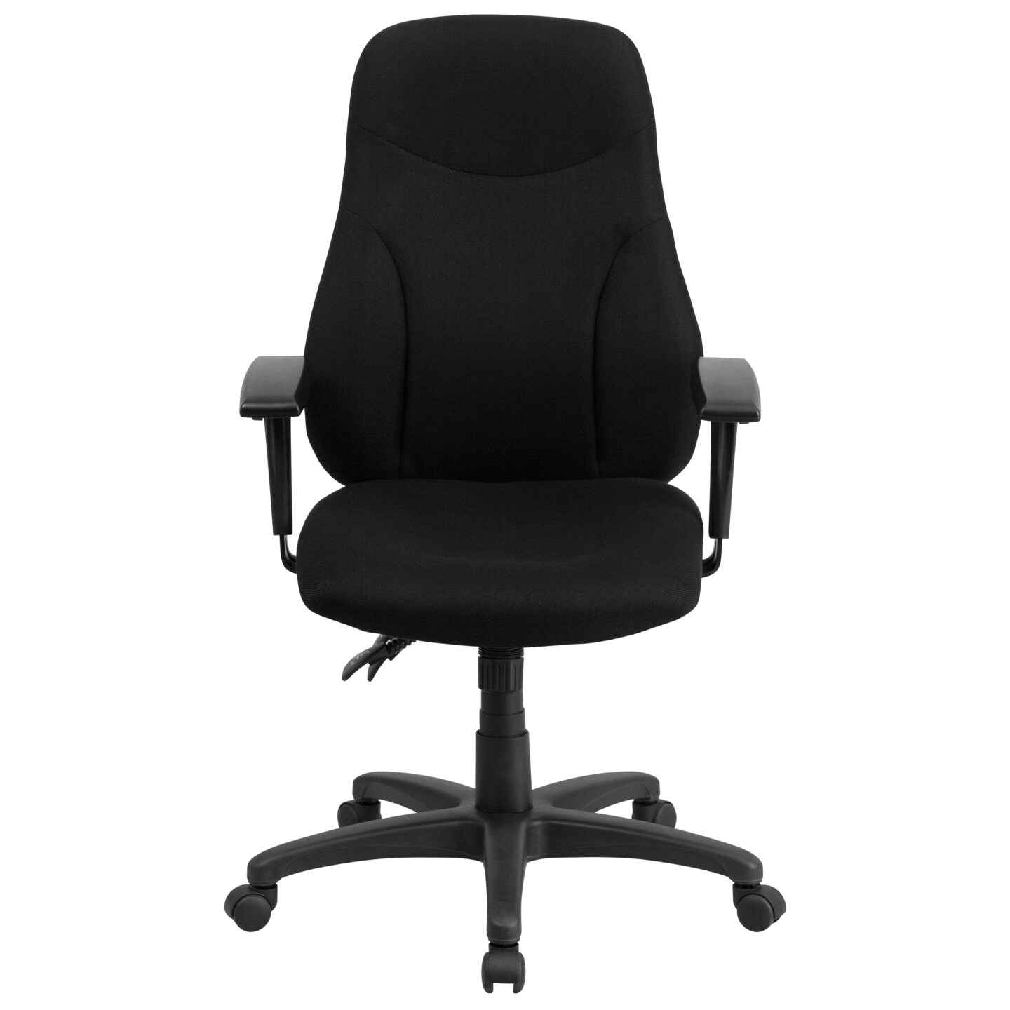 Emma and Oliver High Back Fabric Multifunction Swivel Ergonomic Task Office Chair with Adjustable Arms