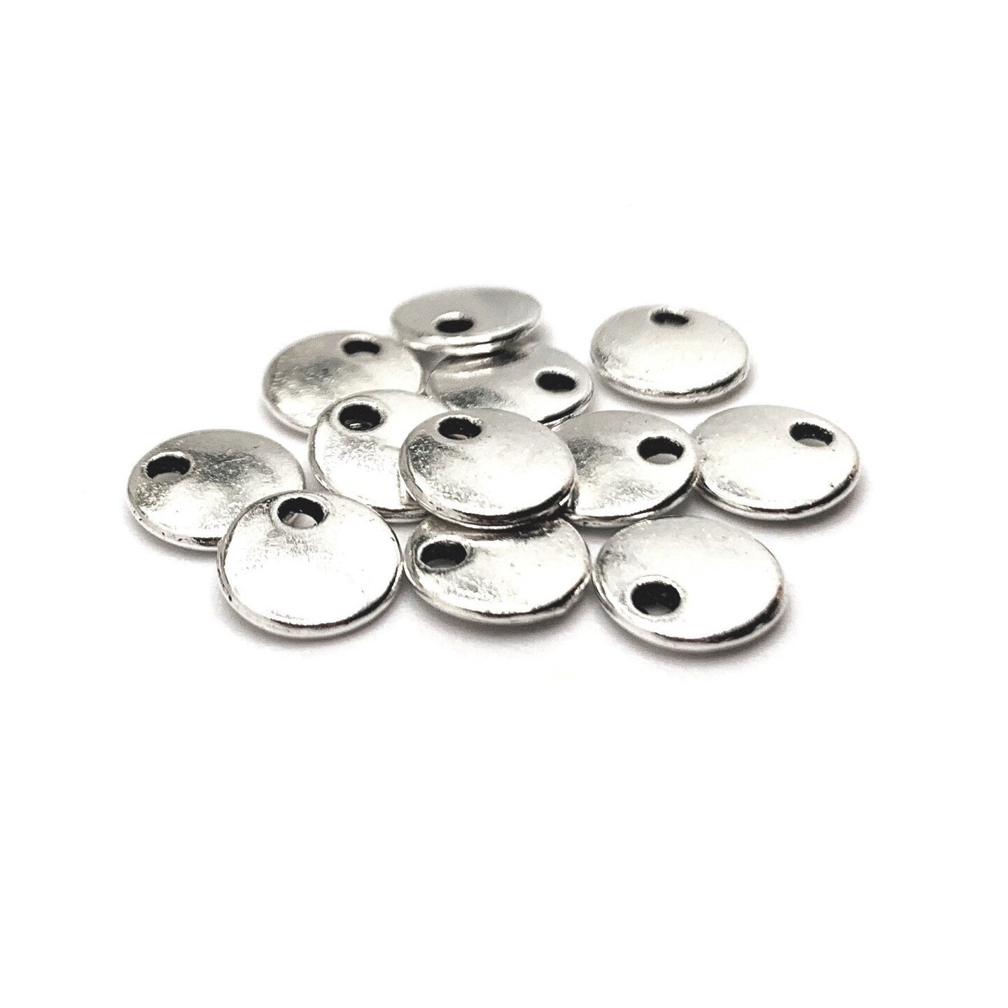 20, 50 or 100 Pieces: 8 mm Zinc Alloy Tibetan Silver Stamping Tag Blanks