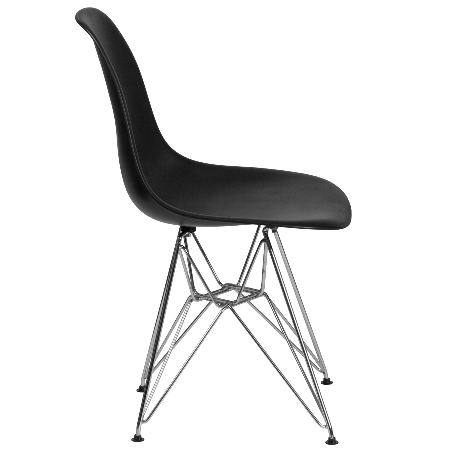 Emma and Oliver Plastic Accent Dining Chair with Chrome Base