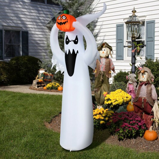 6&#x27; Halloween Inflatable Air Blown Ghost with Pumpkin