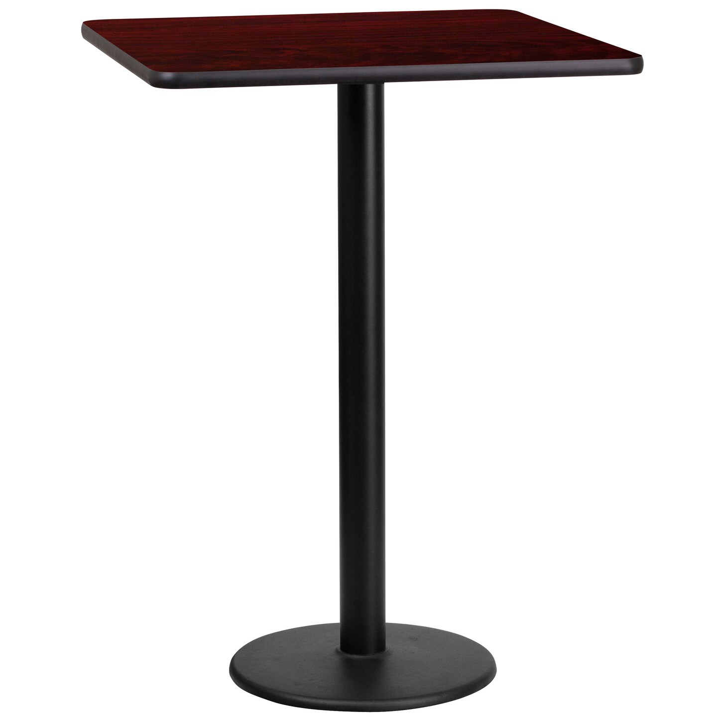 Emma and Oliver 24" Square Laminate Table Top with 18" Round Bar Height Table Base