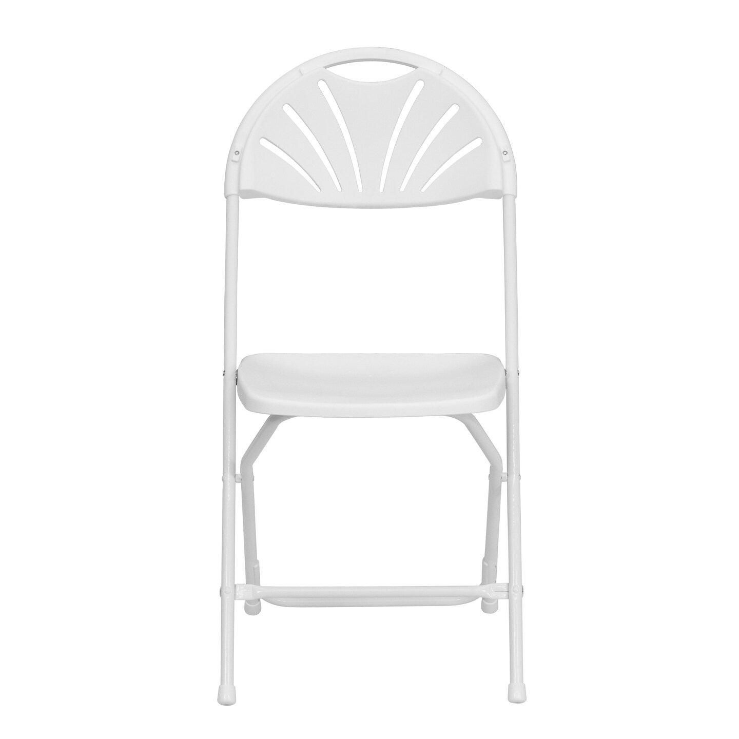 Emma and Oliver 8 Pack Wedding/Event Stackable Fan Back Plastic Folding Chair