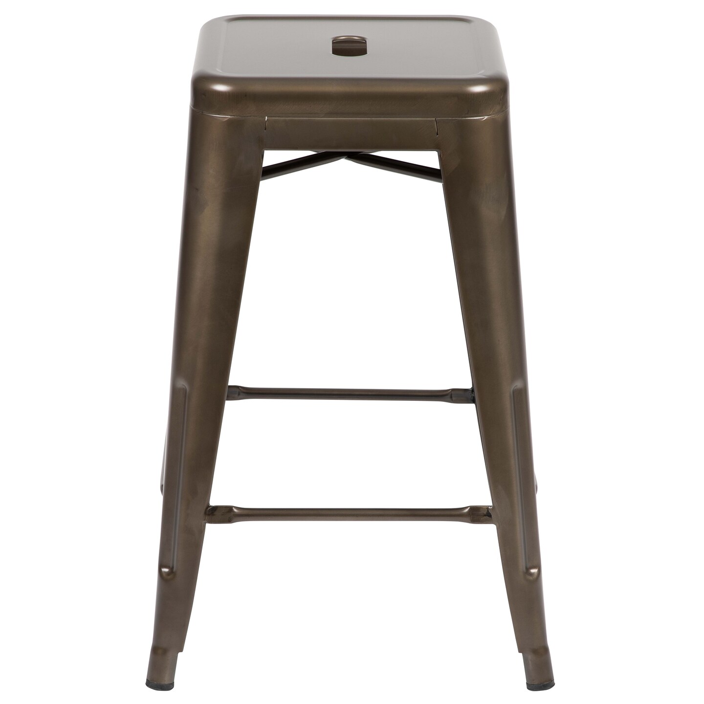 Emma and Oliver 4 Pack 24&#x22; High Metal Indoor Counter Bar Stool - Stackable Stool
