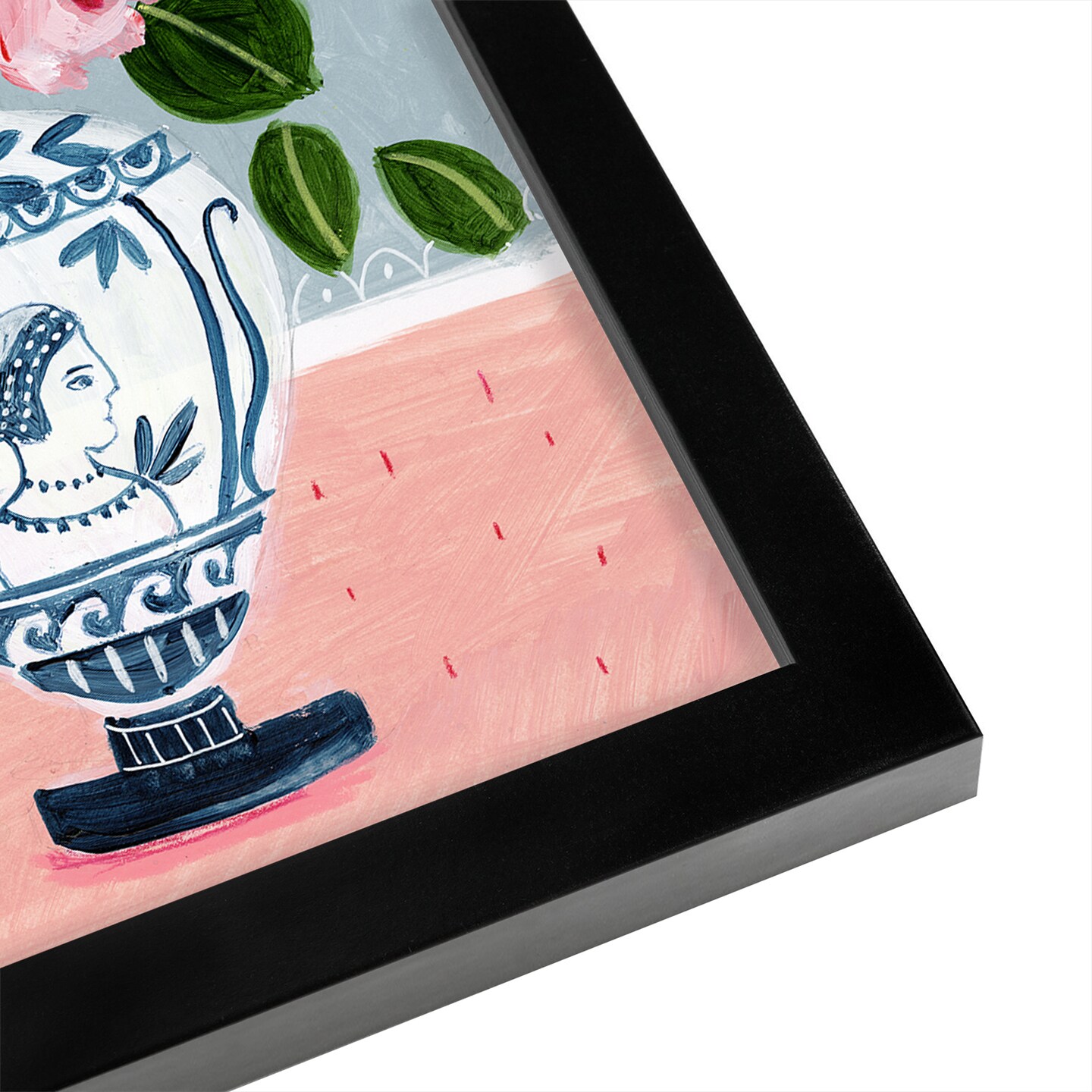 Mykonos Urn Bouquet Blue by Sharon Montgomery Frame  - Americanflat