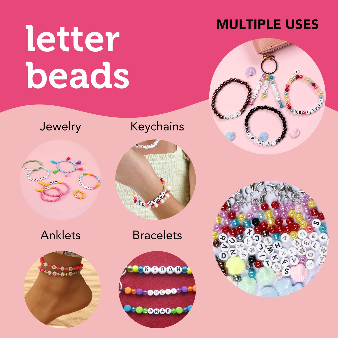Letter Beads Alphabet Beads Silver Bulk Beads Wholesale Beads Silver Letter  Beads 24 pieces 7mm Beads YOU PICK