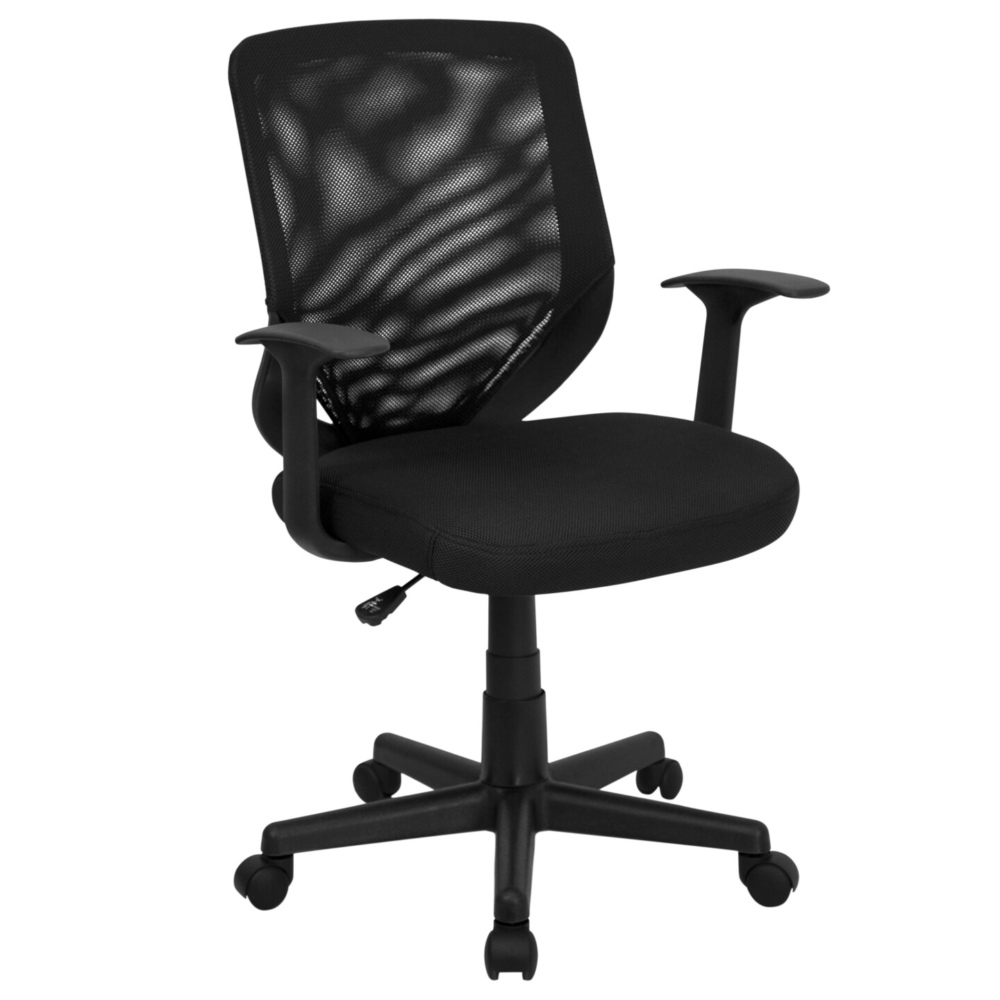 Emma and Oliver Mid-Back Mesh Tapered Back Swivel Task Office Chair with T-Arms