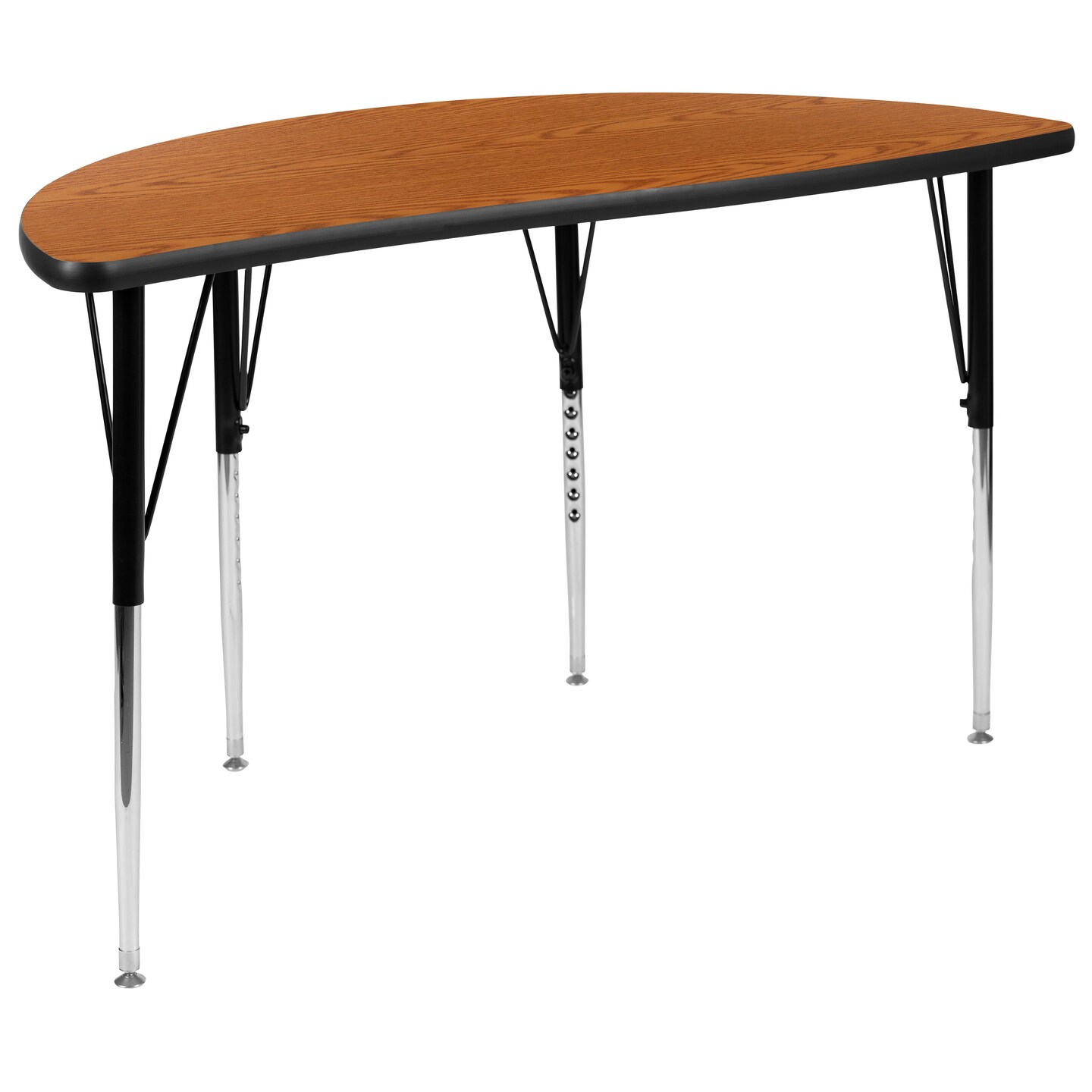 Emma and Oliver 47.5" Half Circle Wave Flexible Collaborative Adjustable Height Activity Table