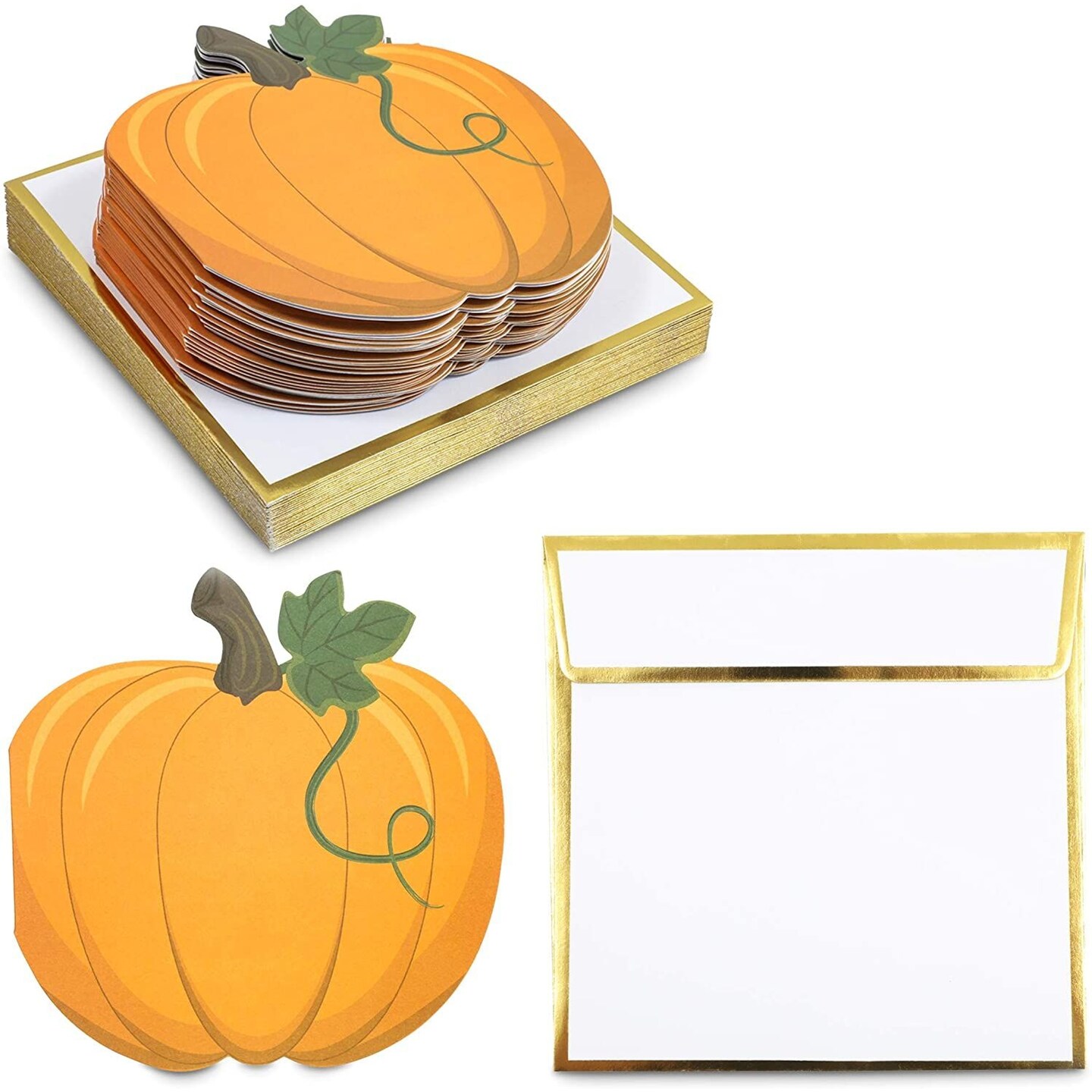 thumbnail image 2 of Bench Press Target Hallmark Thanksgiving Business Cards Bulk Pack - 100 Count With Envelopes For Customers & Clients 5x5 Square Cards With Gold Seals 2 of 14