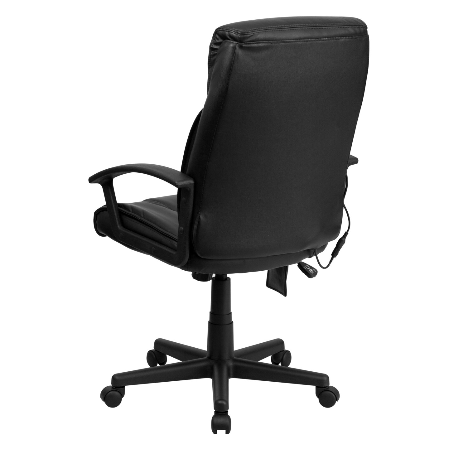 Emma and Oliver High Back Ergonomic Massaging Leather Soft Ripple Upholstered Executive Swivel Office Chair with Side Remote Pocket and Arms