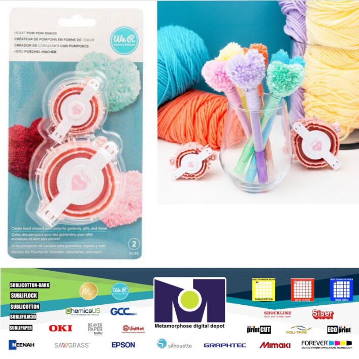We R Memory Keepers Heart Pom Pom Maker - Makes 2-3" Heart PomPom 60000022 by American Crafts