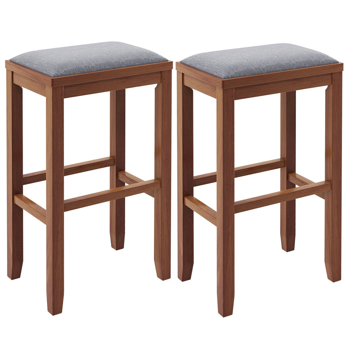 Rubber Wood Linen Bar Stools &#x2013; Backless, 265 lbs Capacity