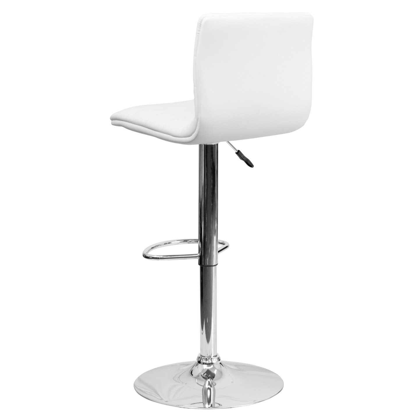 Emma and Oliver Modern Vinyl Adjustable Height Barstool with Horizontal Stitch Back, Set of 2