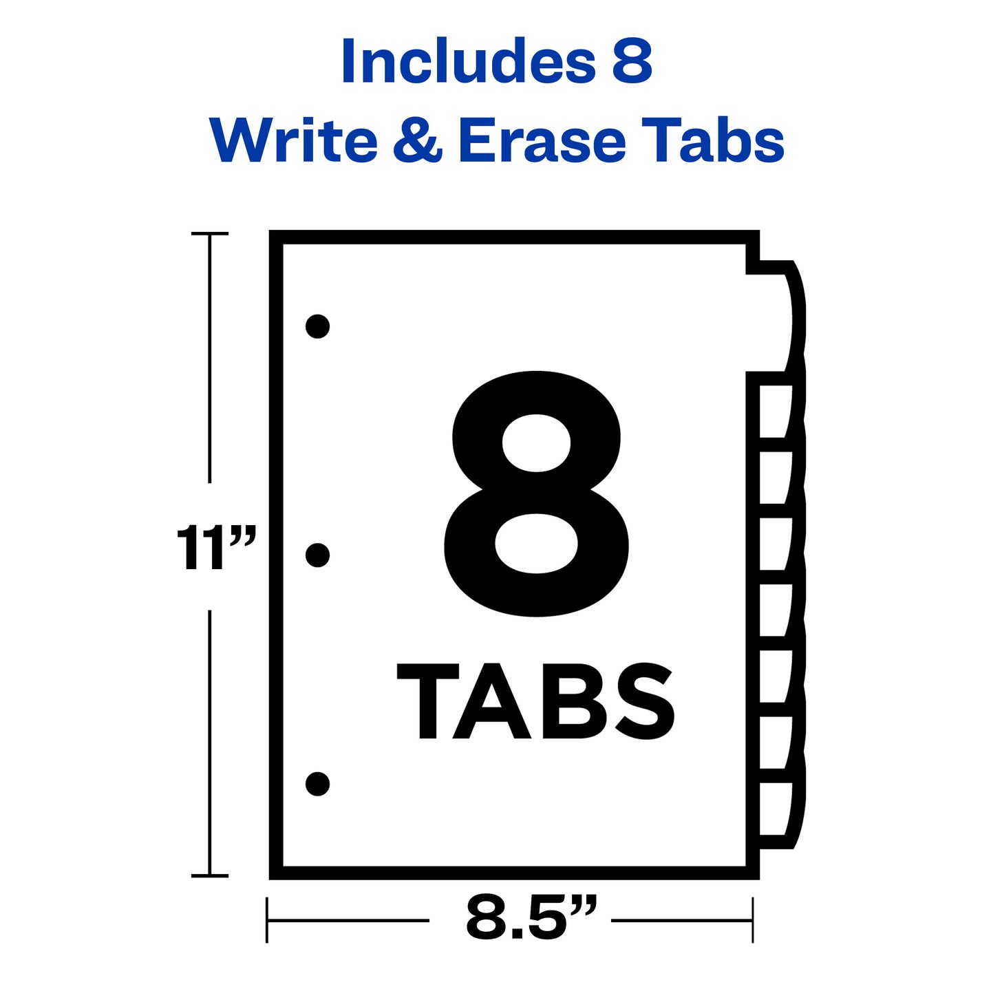 Avery Heavy-Duty View 3 Ring Binder with 2 Inch Rings, 8 Tab Reusable Write & Erase Plastic Binder Dividers, Clear Sheet Protectors, School Supplies Set (01685)