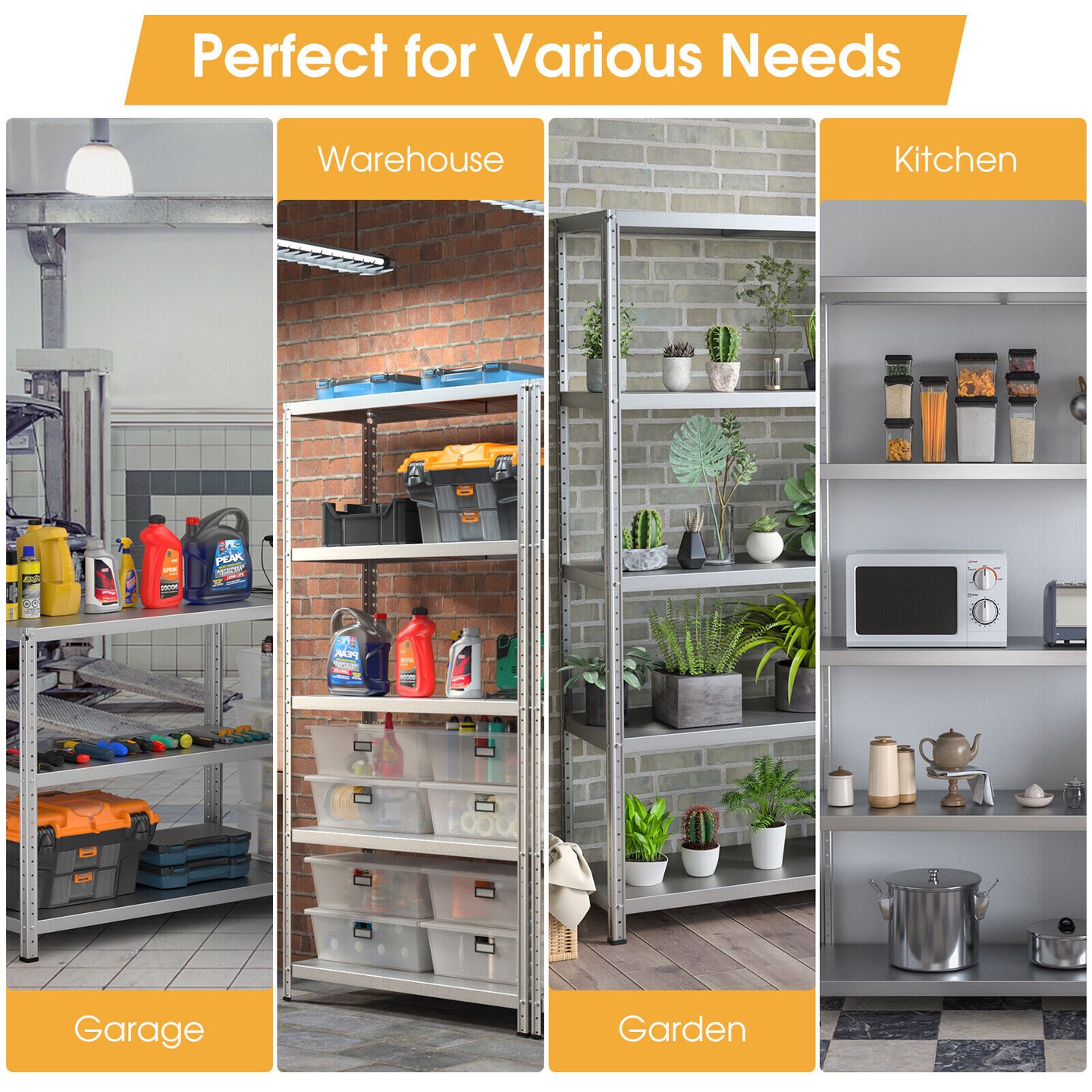 5-Tier Metal Utility Storage Rack for Free Combination