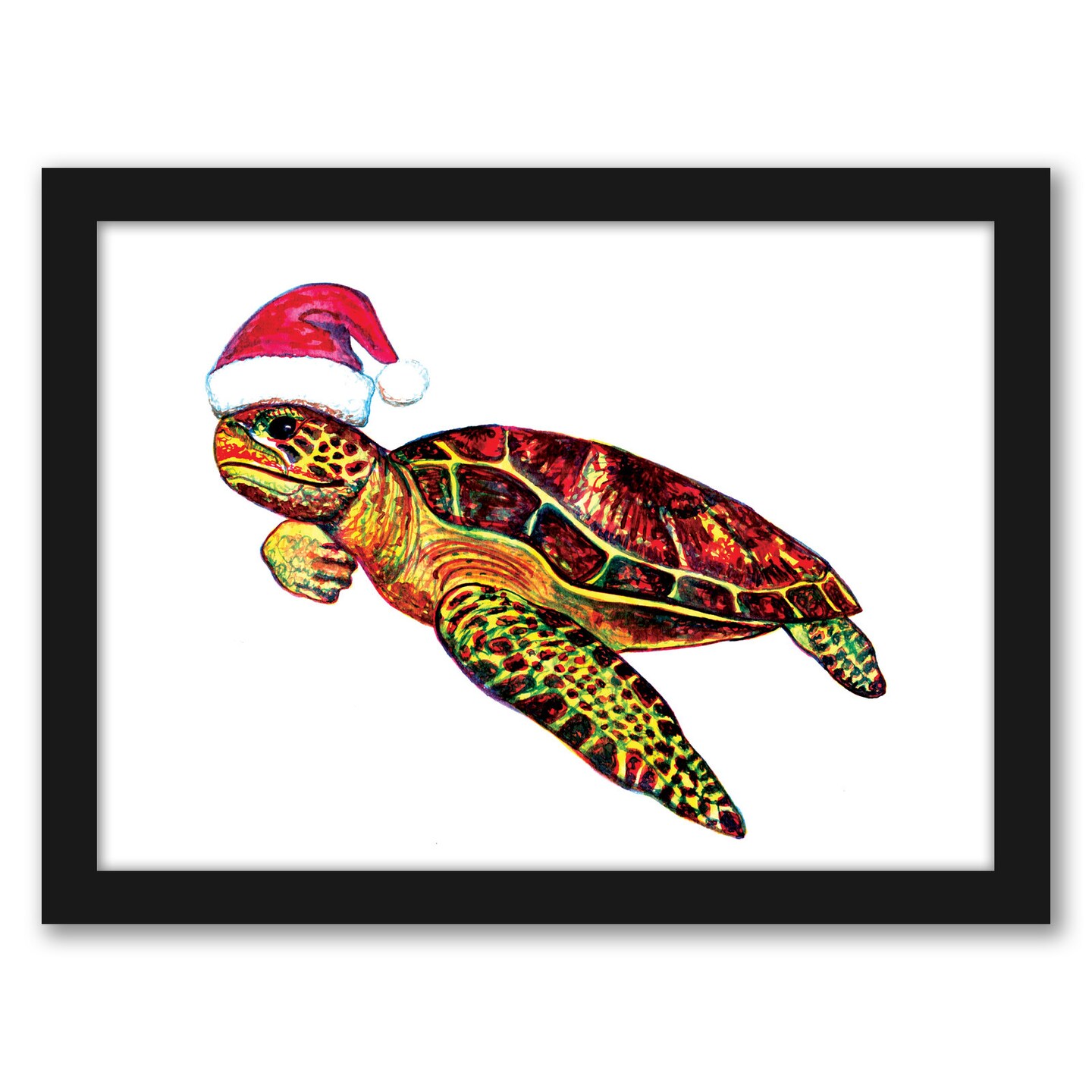 Santa Turtle by T.J. Heiser Frame  - Americanflat