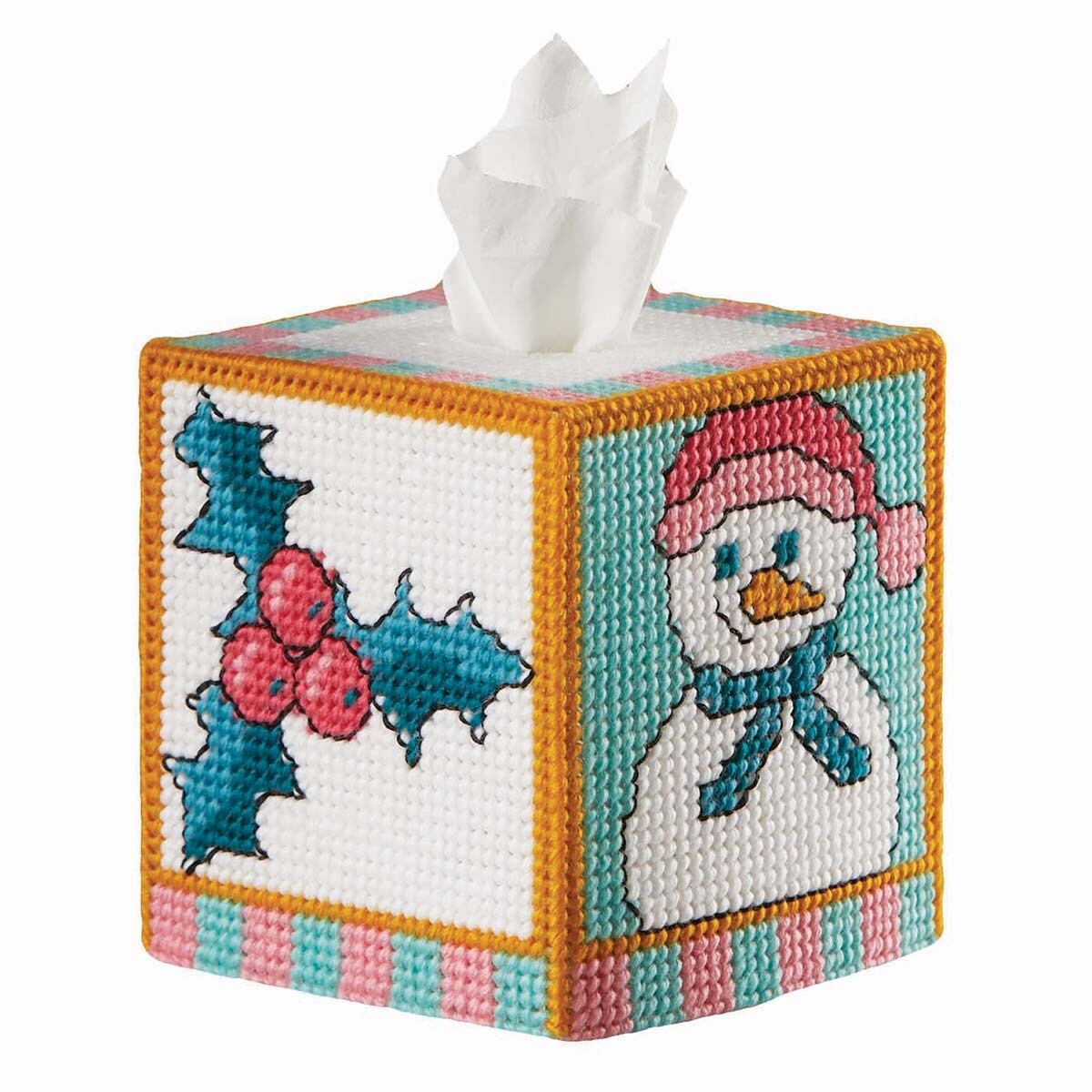 Herrschners Christmas Whimsy Tissue Box Plastic Canvas Kit